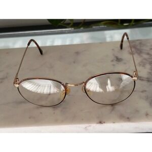 Fratelli Lozza Bristol Tortoise Gold Round Eyeglasses Frames Italy 53-20 140